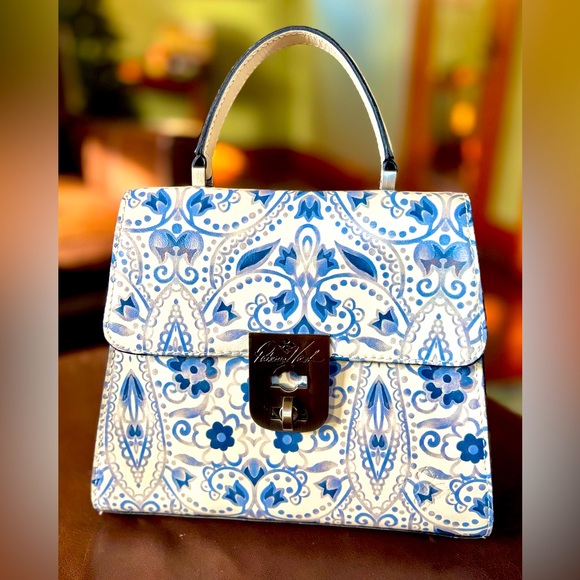 PATRICIA NASH 🦋 Chauny Leather Satchel white Italian Folklore collection. NWT - Picture 3 of 16